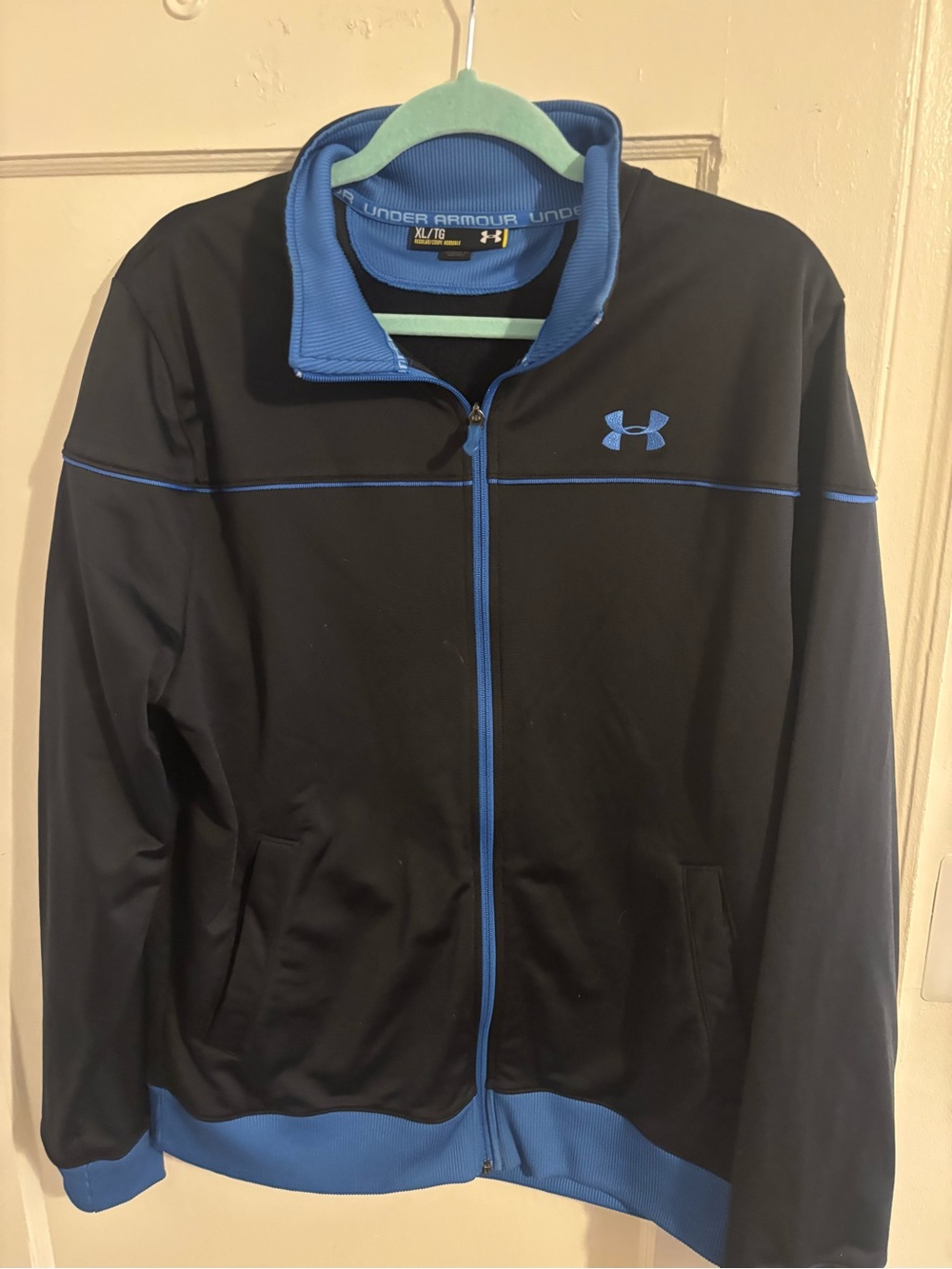 Under Armour Black and Blue Men's Full-Zip Track Jacket